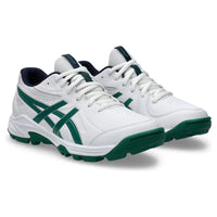 Asics Gel-Peake 3 GS kids cricket shoes white jasper green side view