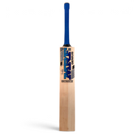 AKS CRICKET MRF Muscle English willow cricket bat with blue grip and modern curved blade profile