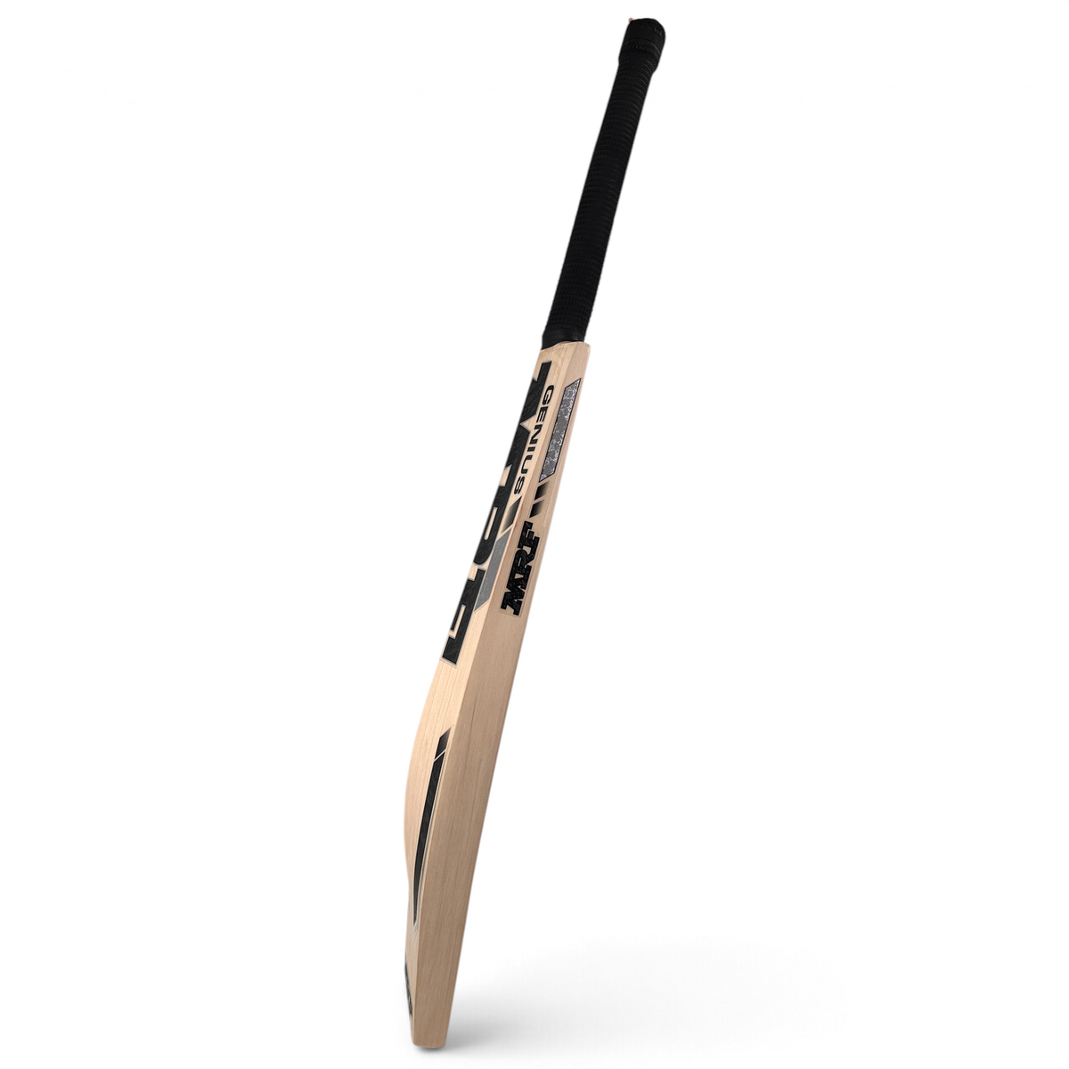 AKS CRICKET MRF Genius Majestic English willow cricket bat with a full profile and black grip