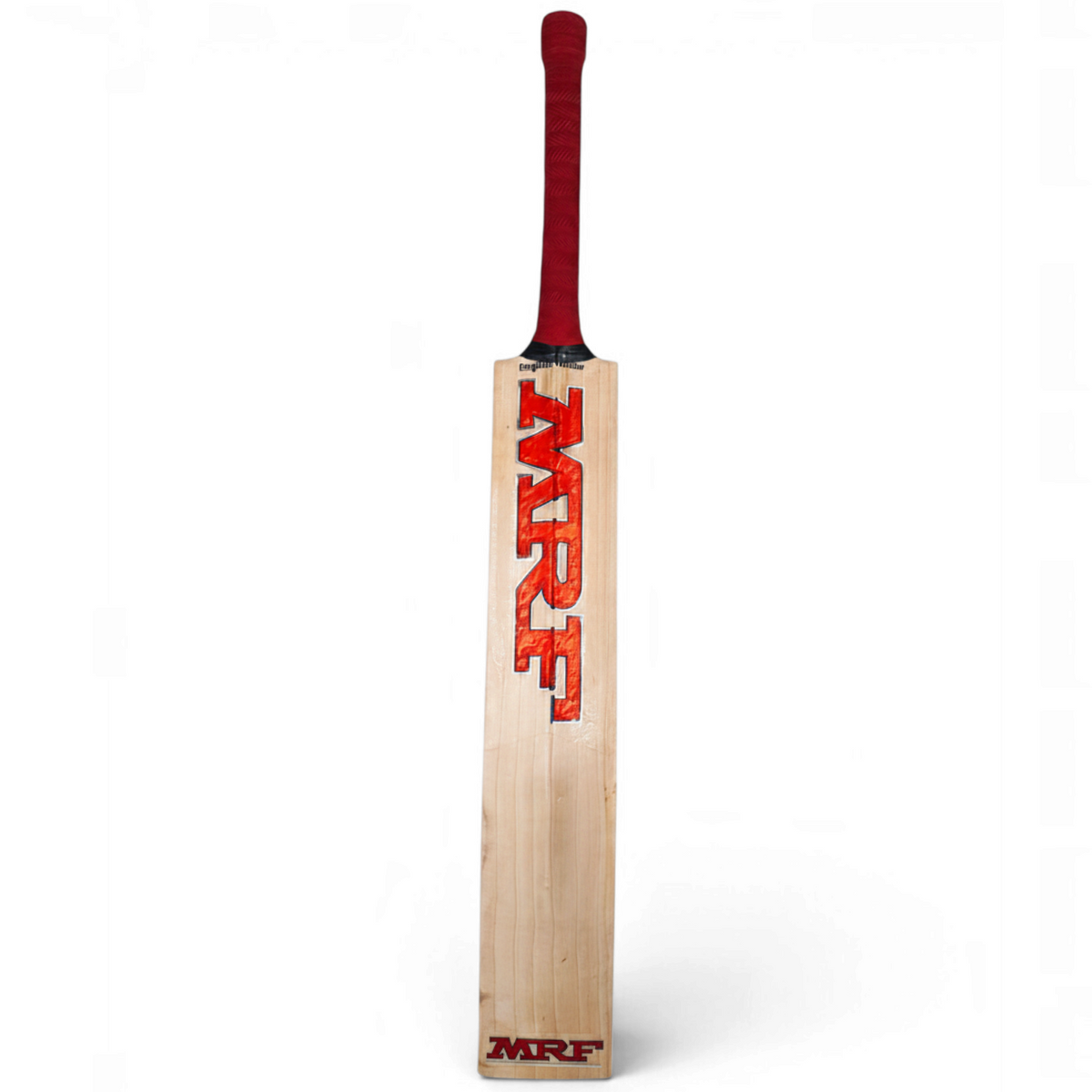 AKS CRICKET MRF Genius Run Machine English willow cricket bat with a red grip and bold MRF branding.