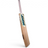 AKS CRICKET MRF EW Carnage cricket bat with white grip and teal and yellow branding on a natural wood finish
