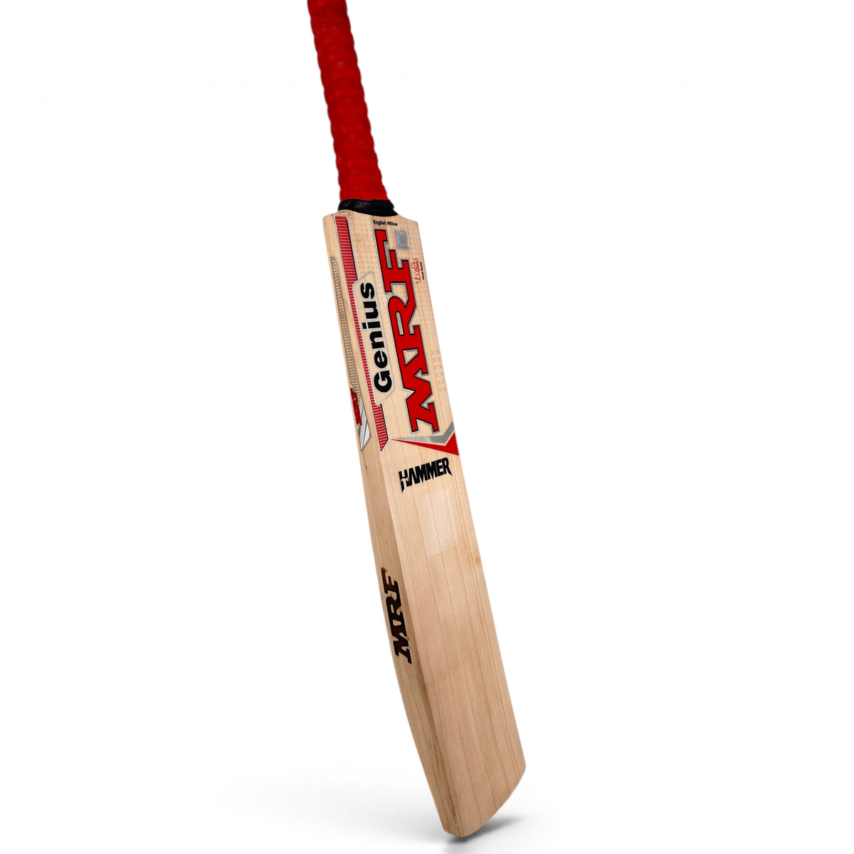 AKS CRICKET MRF Genius Hammer English willow cricket bat with red handle and Virat Kohli inspired T20 profile