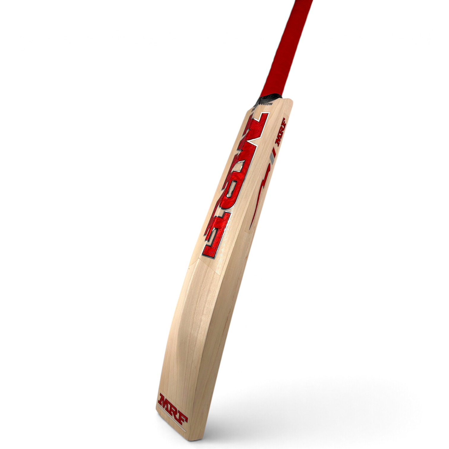 AKS CRICKET MRF Prince Limited Edition English Willow cricket bat with red branding and a premium rubber grip