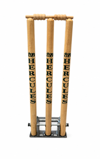 Hercules wooden spring back cricket stumps side view