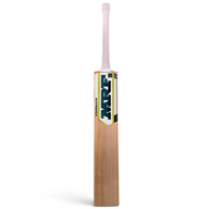 AKS CRICKET MRF EW Bat Carnage professional willow cricket bat with white grip and blue and yellow branding
