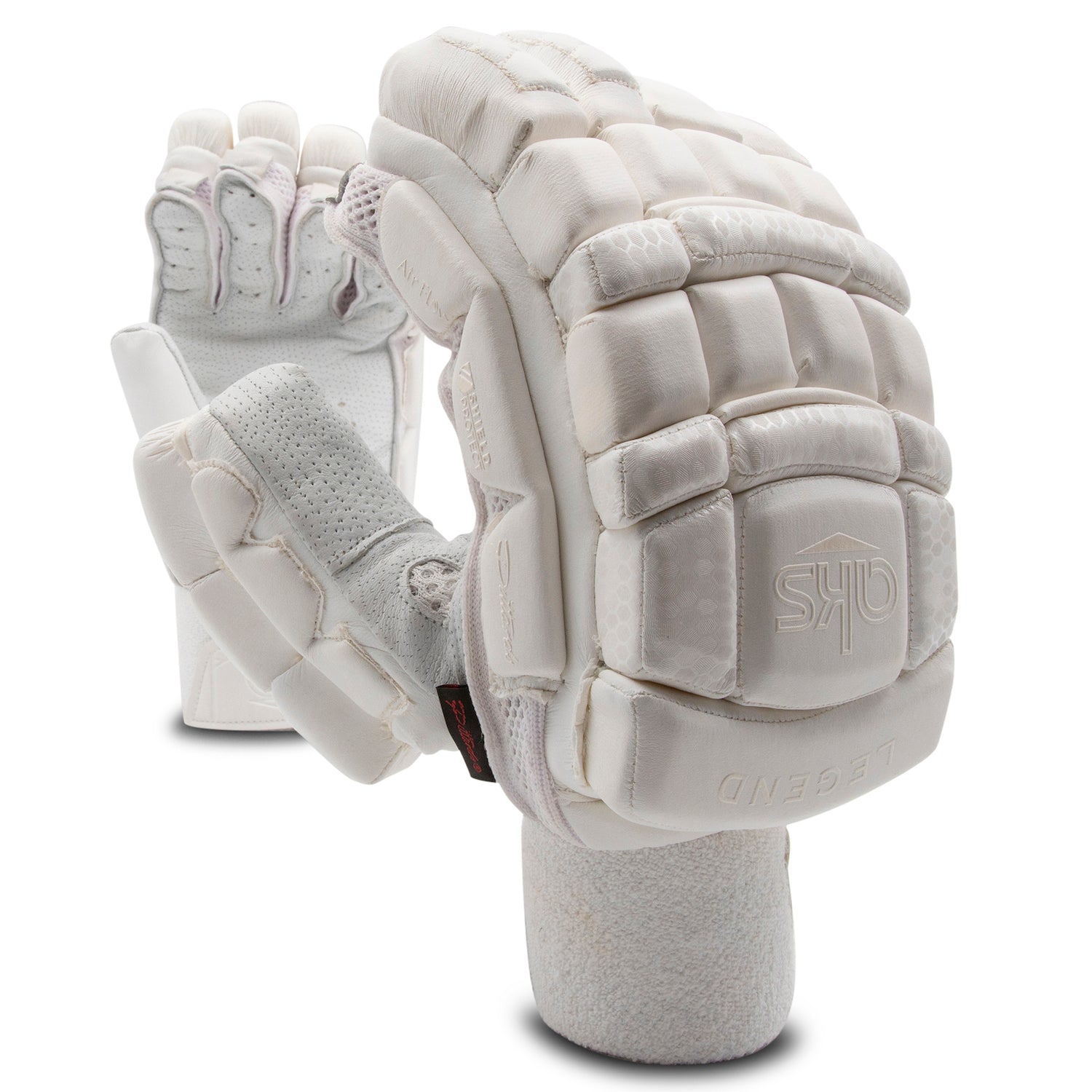 AKS LEGEND BATTING GLOVES WHITE