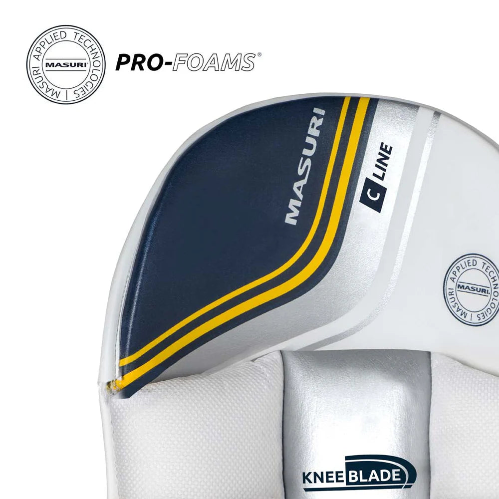Masuri C Line batting pads knee roll detail