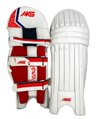 AKS Beast white batting pads front view