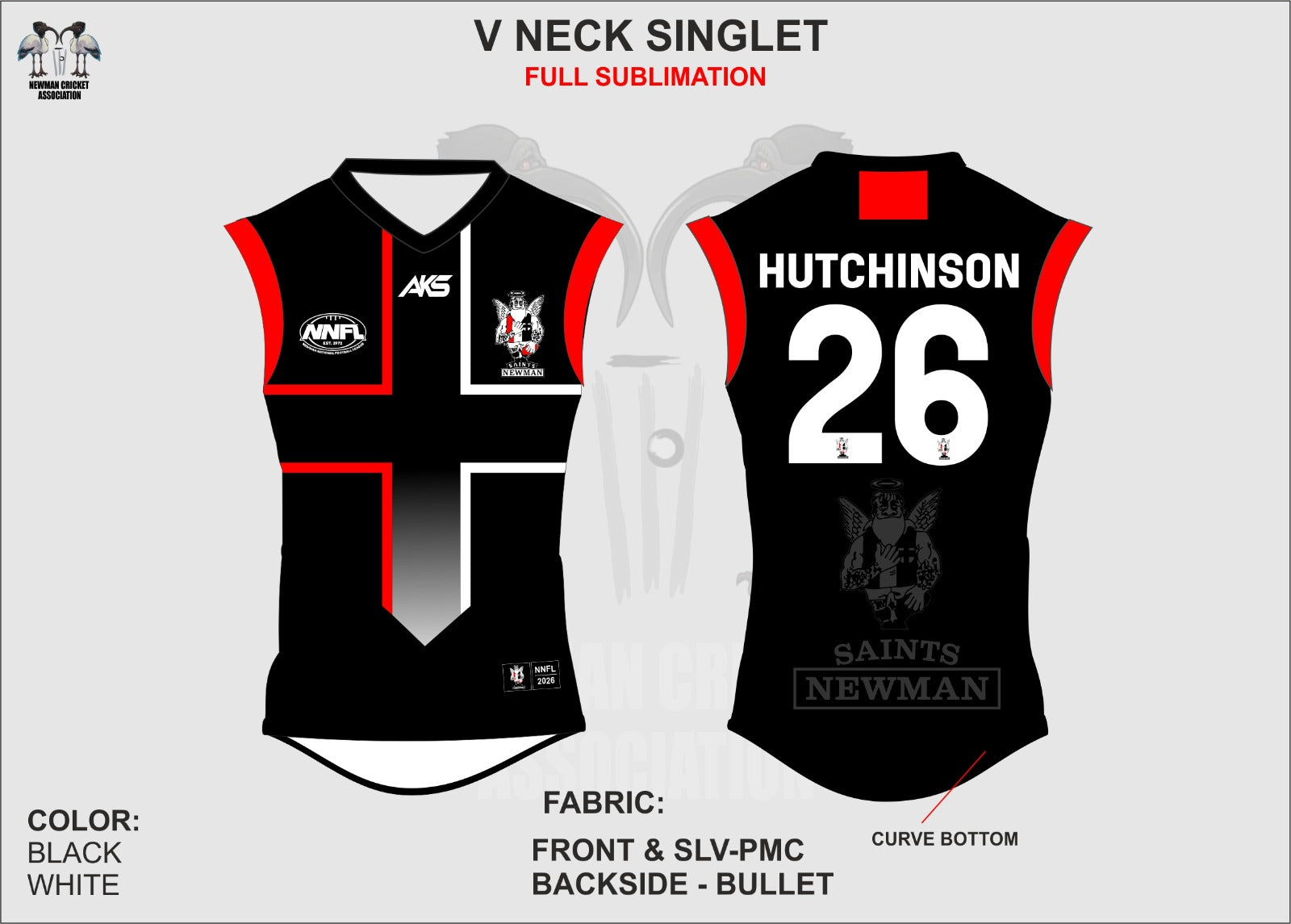 V-Neck Singlet Black