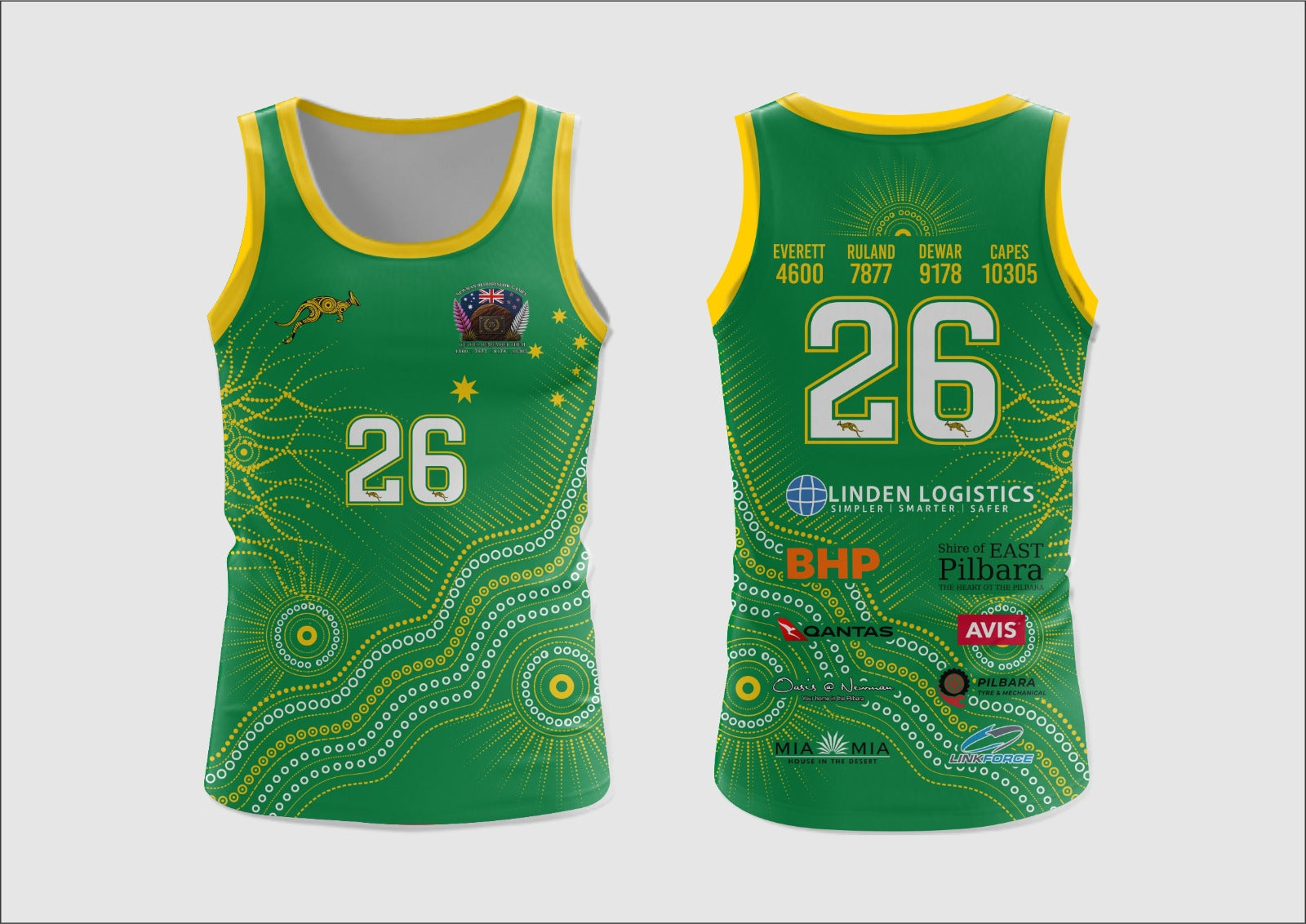 Green & Gold Singlet — Newman Bloody Slow Games
