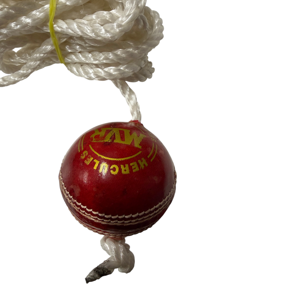 AKS CRICKET Hercules genuine leather cricket ball with a white hanging cord for solo batting practice