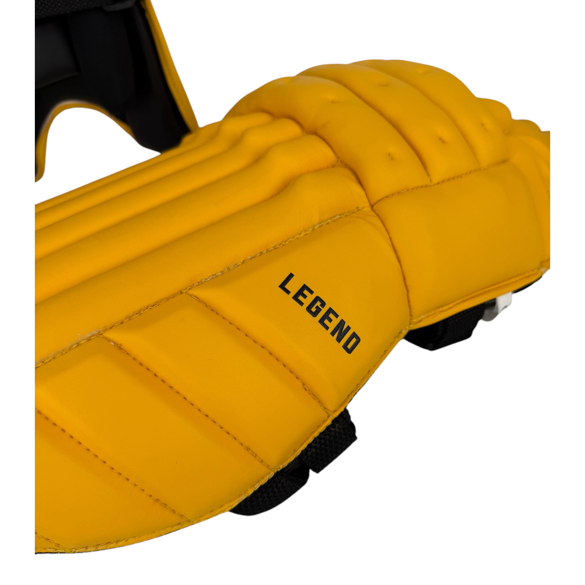 AKS CRICKET Legend yellow cricket batting pads with high density foam protection and black straps