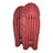 AKS CRICKET maroon wicket keeping pads with moulded knee rolls and bolstered insteps for lightweight mobility.