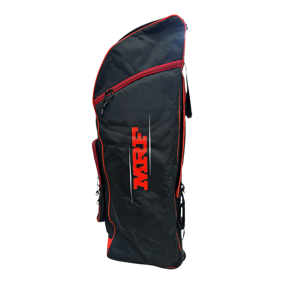 AKS CRICKET MRF Hammer black and red cricket duffle kit bag with large main compartment and shoulder strap