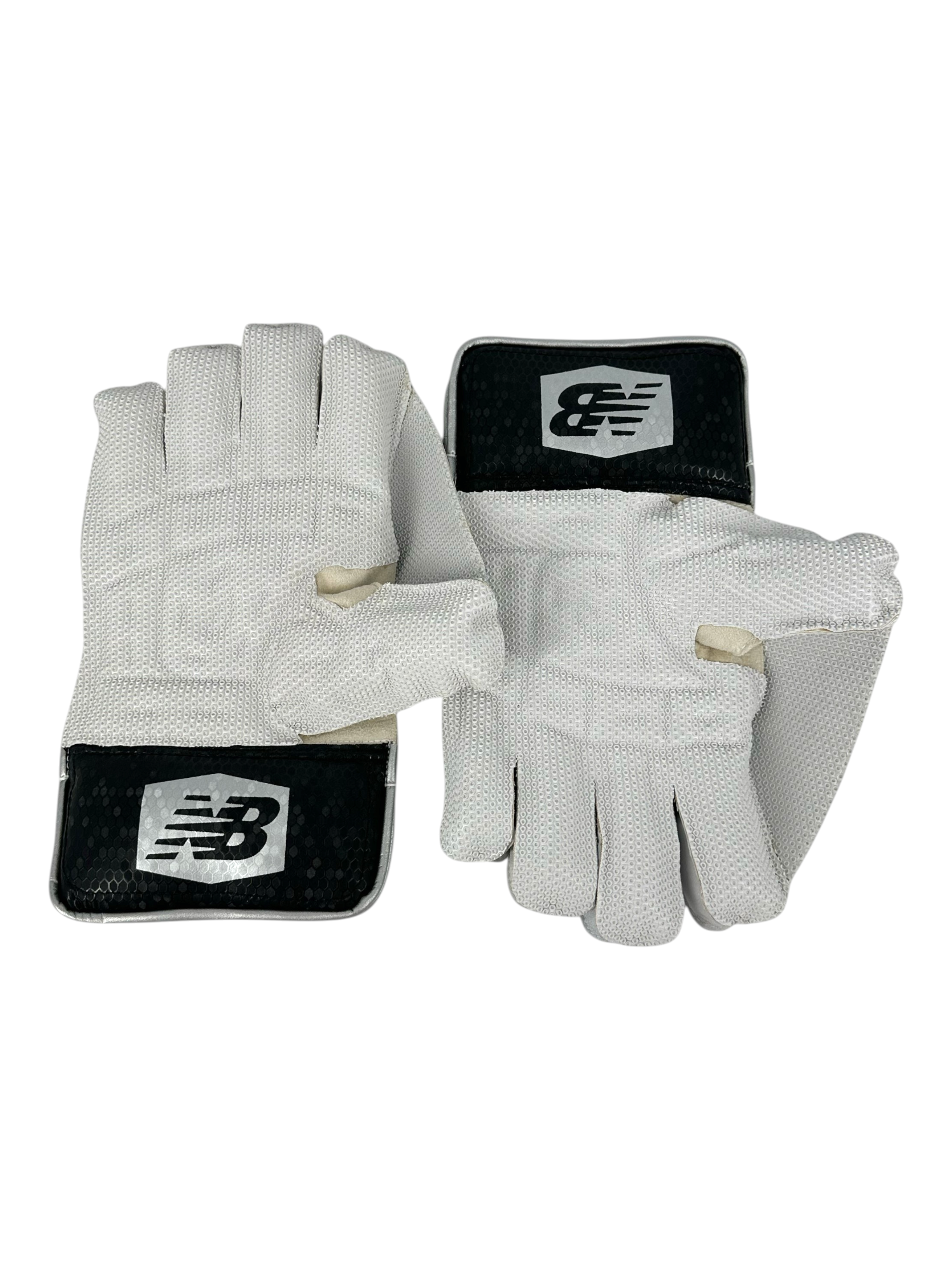AKS CRICKET New Balance 12i wicket keeping gloves in white and black with premium leather and octopus rubber palm