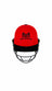 AKS CRICKET Perth Cricket Club protective cricket helmet in red and black with a steel grille and team emblem.