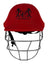 AKS CRICKET Perth Cricket Club red helmet cover with black logo and protective steel grill