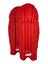 AKS CRICKET red wicket keeping pads with moulded knee rolls and bolstered insteps for lightweight agility