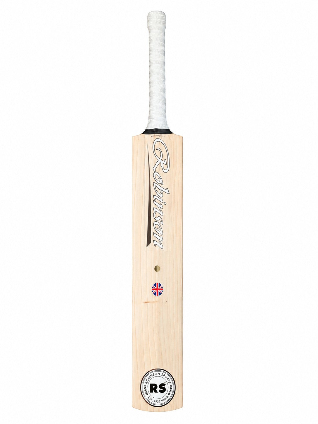 AKS CRICKET RS Anniversary Edition English willow cricket bat with white grip and classic branding