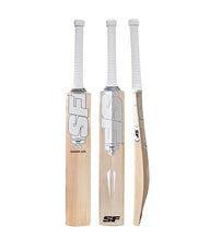 SF Ranger Lite Kashmir willow cricket bat showing front, back, and side profiles with white grip