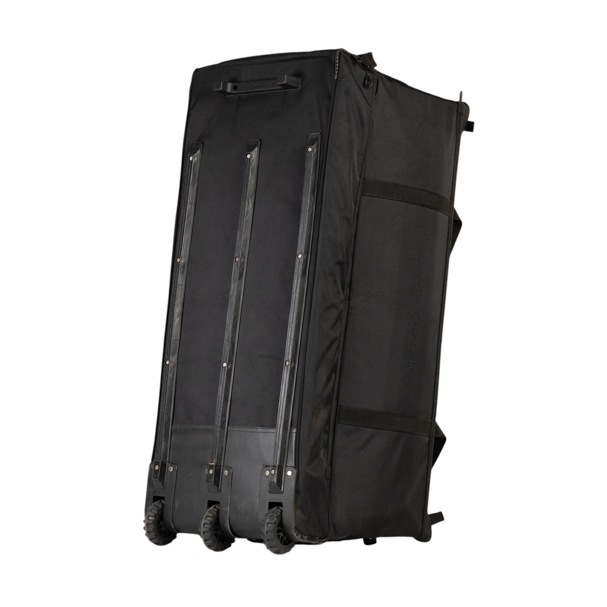 AKS CRICKET SG KLR trunk player cricket kit bag in black with durable wheels and protective base rails