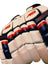 AKS CRICKET Signature batting gloves in white with navy and red segmented foam protection and leather palm