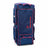 AKS CRICKET Signature duffle bag in navy blue with red accents, featuring multiple compartments and durable design.