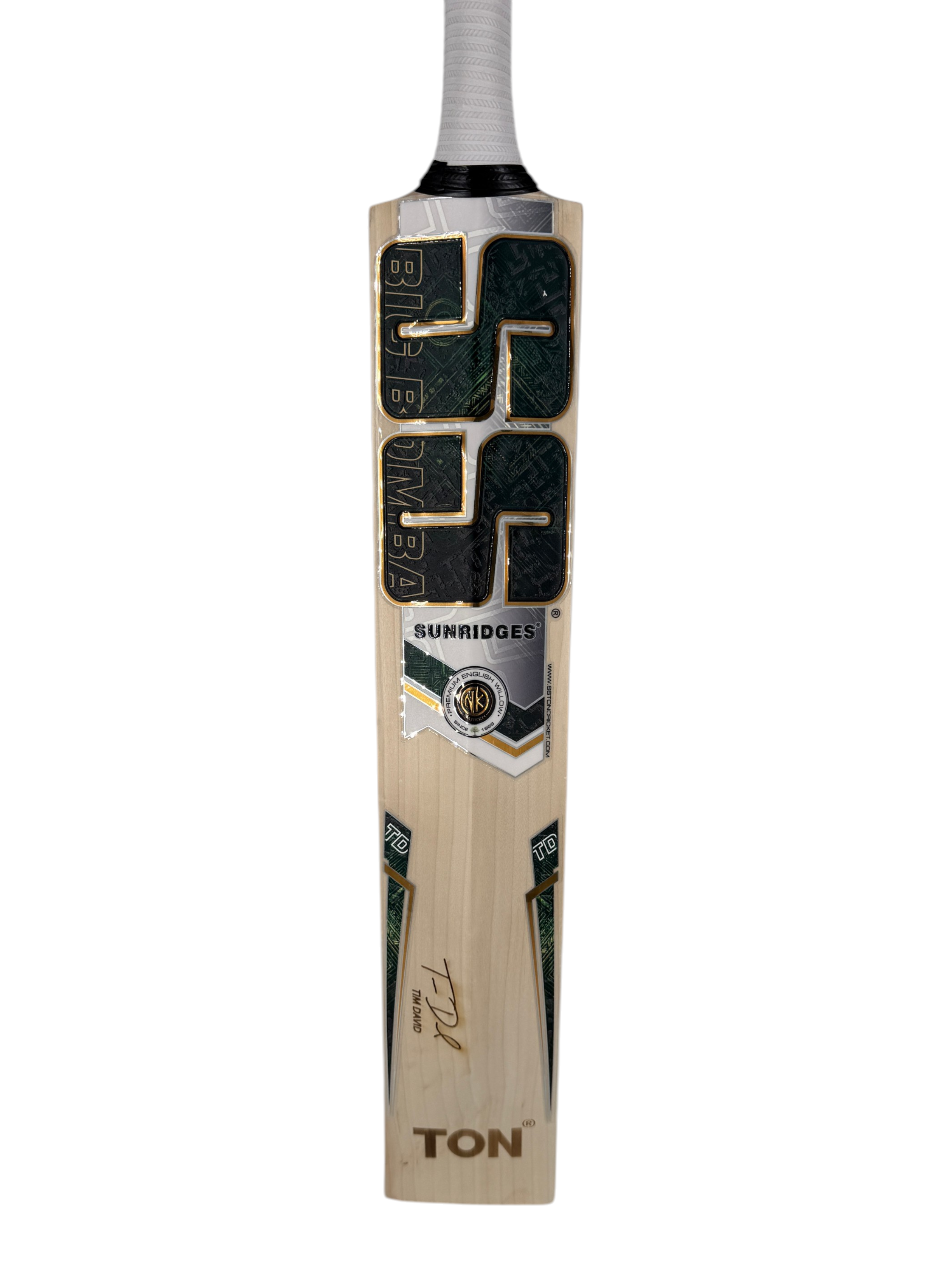 AKS CRICKET SS Tim David Players Edition English Willow cricket bat with 9+ grain profile and signature branding.