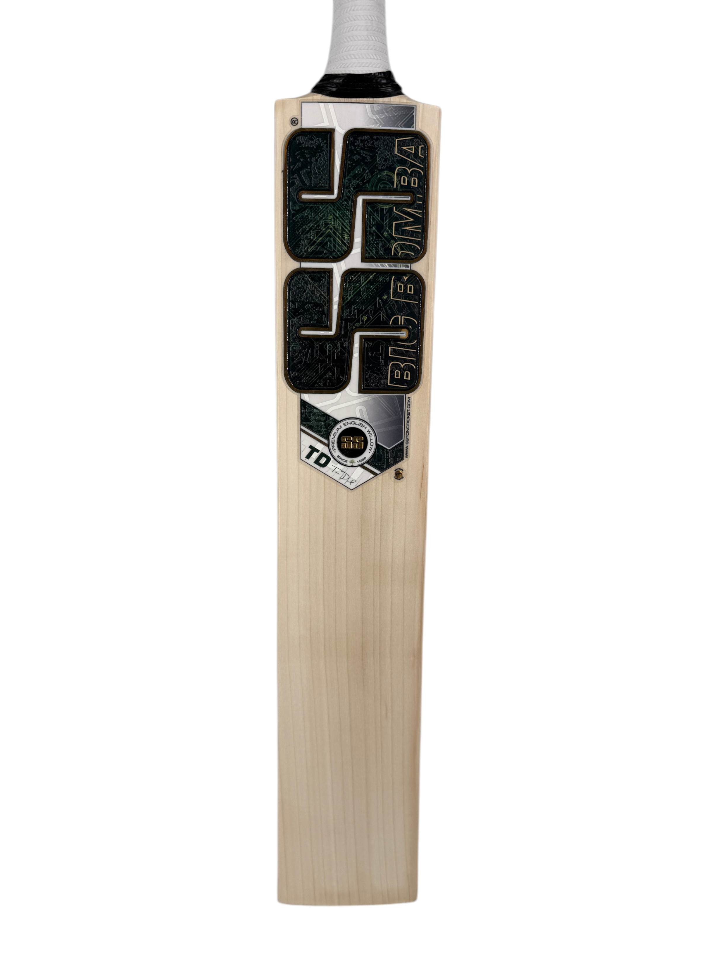 AKS CRICKET SS Tim David Players Edition English Willow cricket bat with 9+ grain profile and black branding stickers
