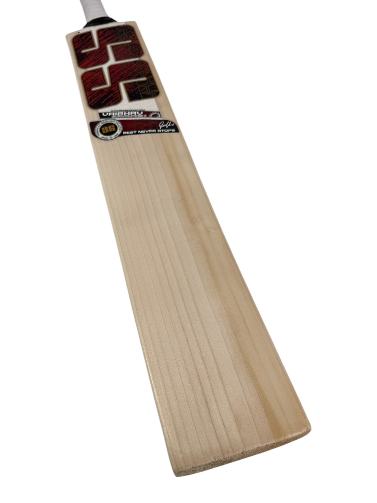 AKS CRICKET SS Vaibhav Suryavanshi Players Edition English willow cricket bat with signature TON branding and stickers.