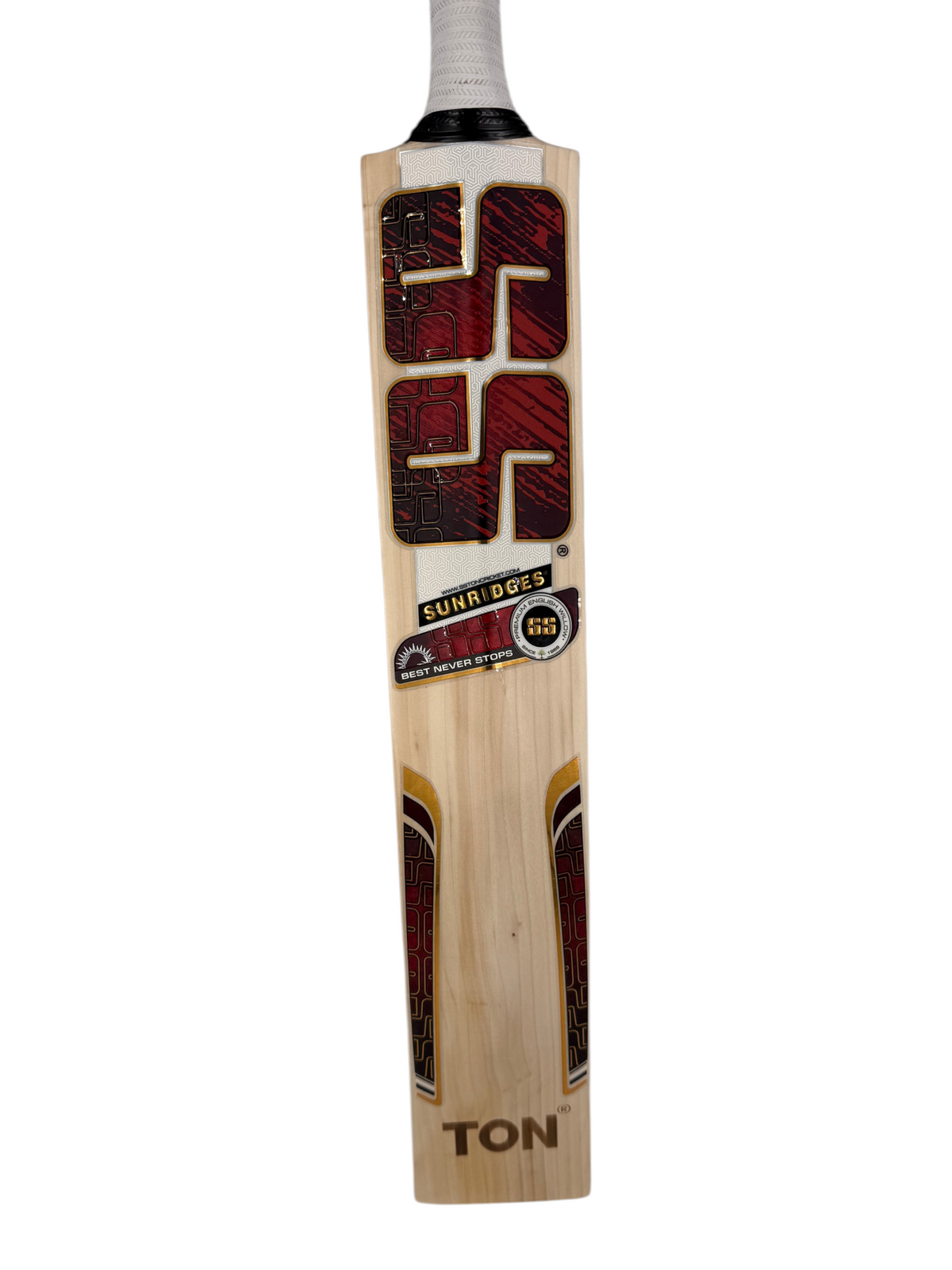 AKS CRICKET SS Vaibhav Suryavanshi Players Edition English willow cricket bat with red and gold branding details.