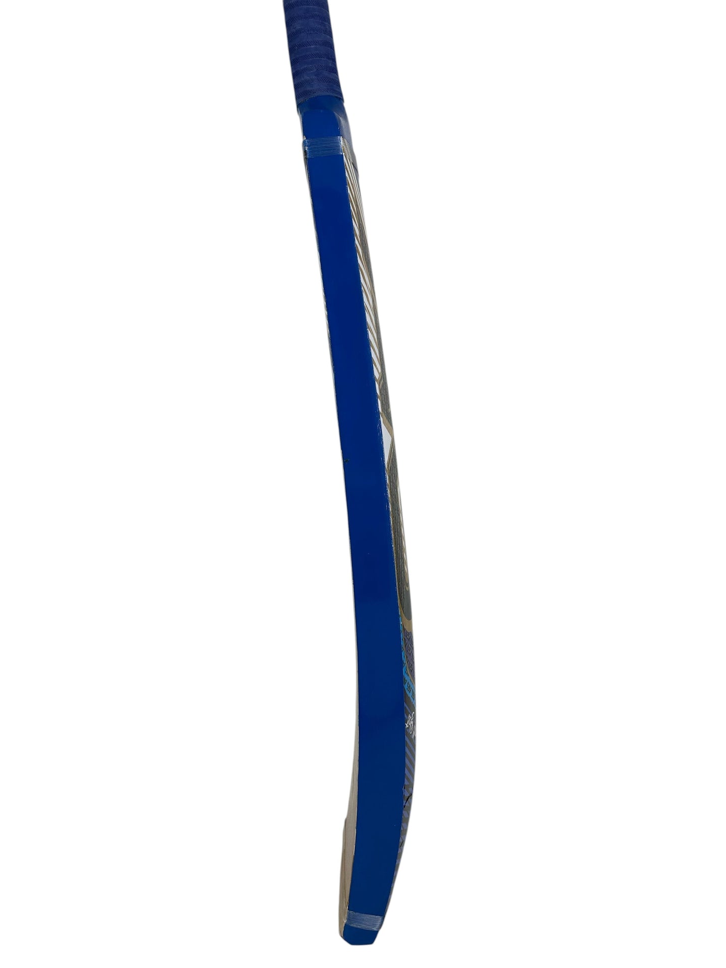 AKS CRICKET tennis cricket bat with a blue side profile and short handle for casual street and park games.