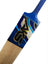 AKS CRICKET tennis cricket bat with blue handle, wooden blade, and bold black and blue graphic sticker design.