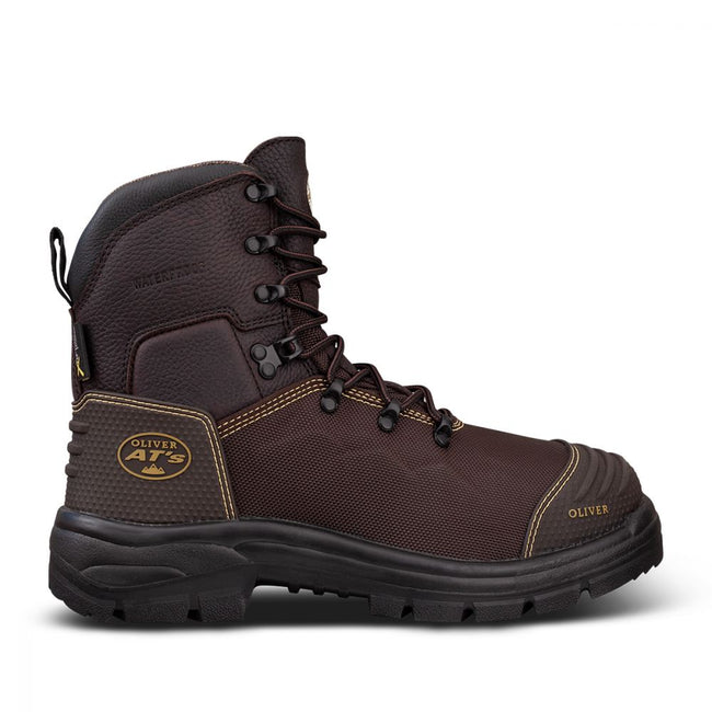 150MM BROWN LACE UP BOOT - WATERPROOF & CAUSTIC RESISTANT
