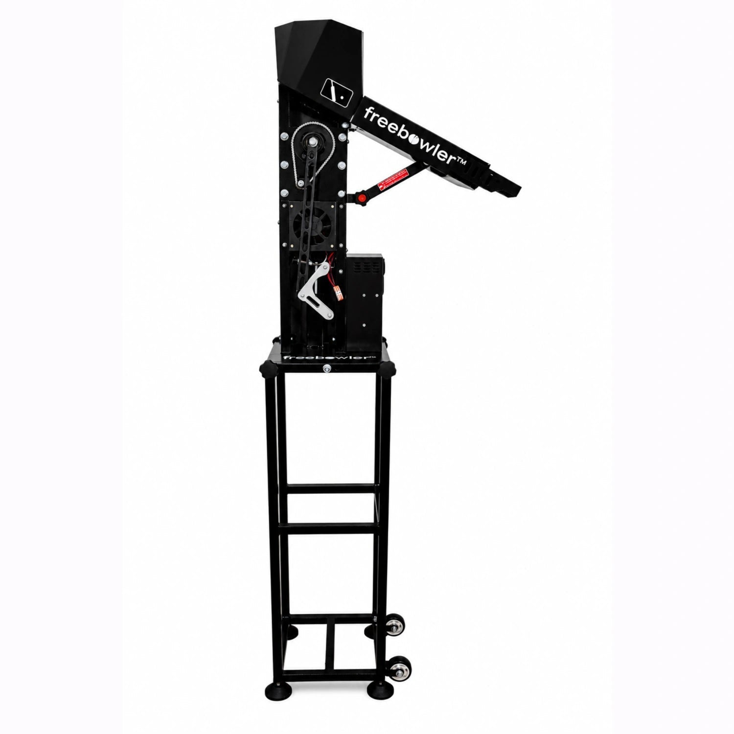 Freebowler FS2 Pro Plus cricket bowling machine side view