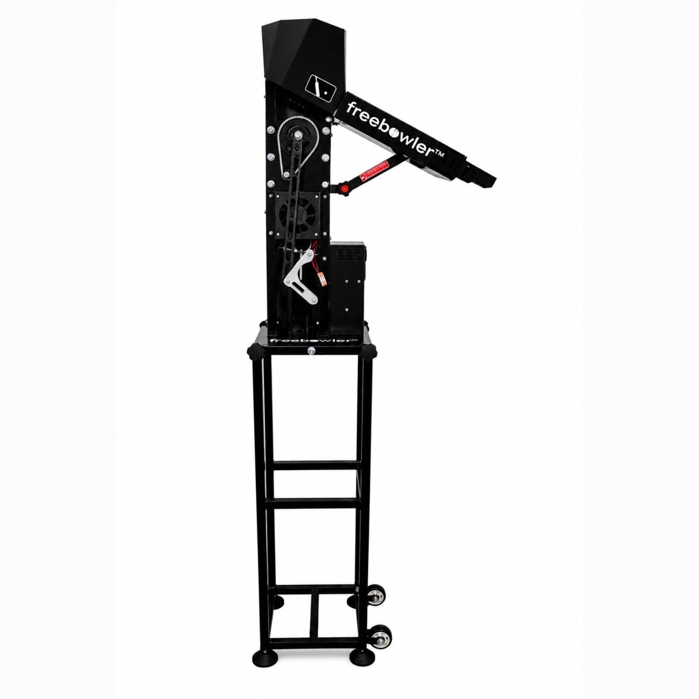 Freebowler FS2 Pro Plus cricket bowling machine side view
