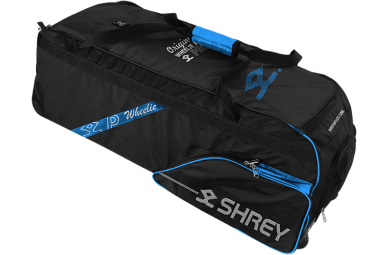 SHREY PRO WHEELIE BAG - BLACK / ELECTRIC BLUE