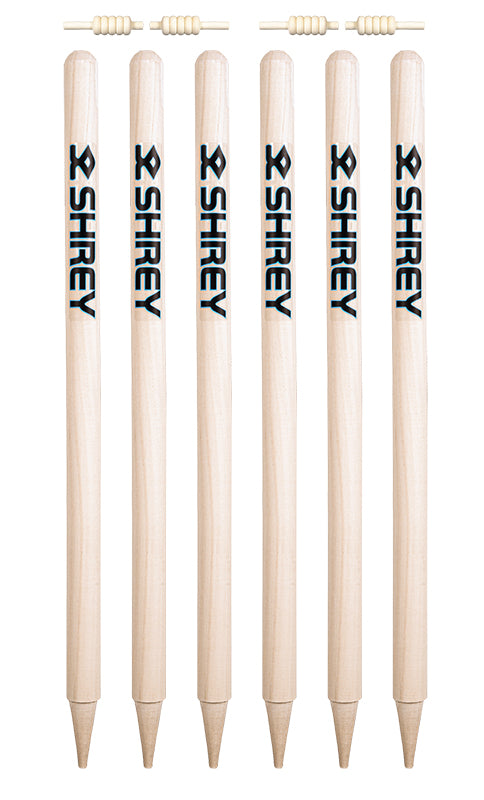 SHREY HERITAGE WOODEN CRICKET STUMP SET - SET OF 6