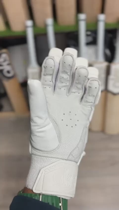 AKS LEGEND BATTING GLOVES WHITE