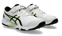 Asics Speed Menace FF cricket spikes white black side view