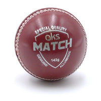 AKS Match red 142g junior cricket ball front view
