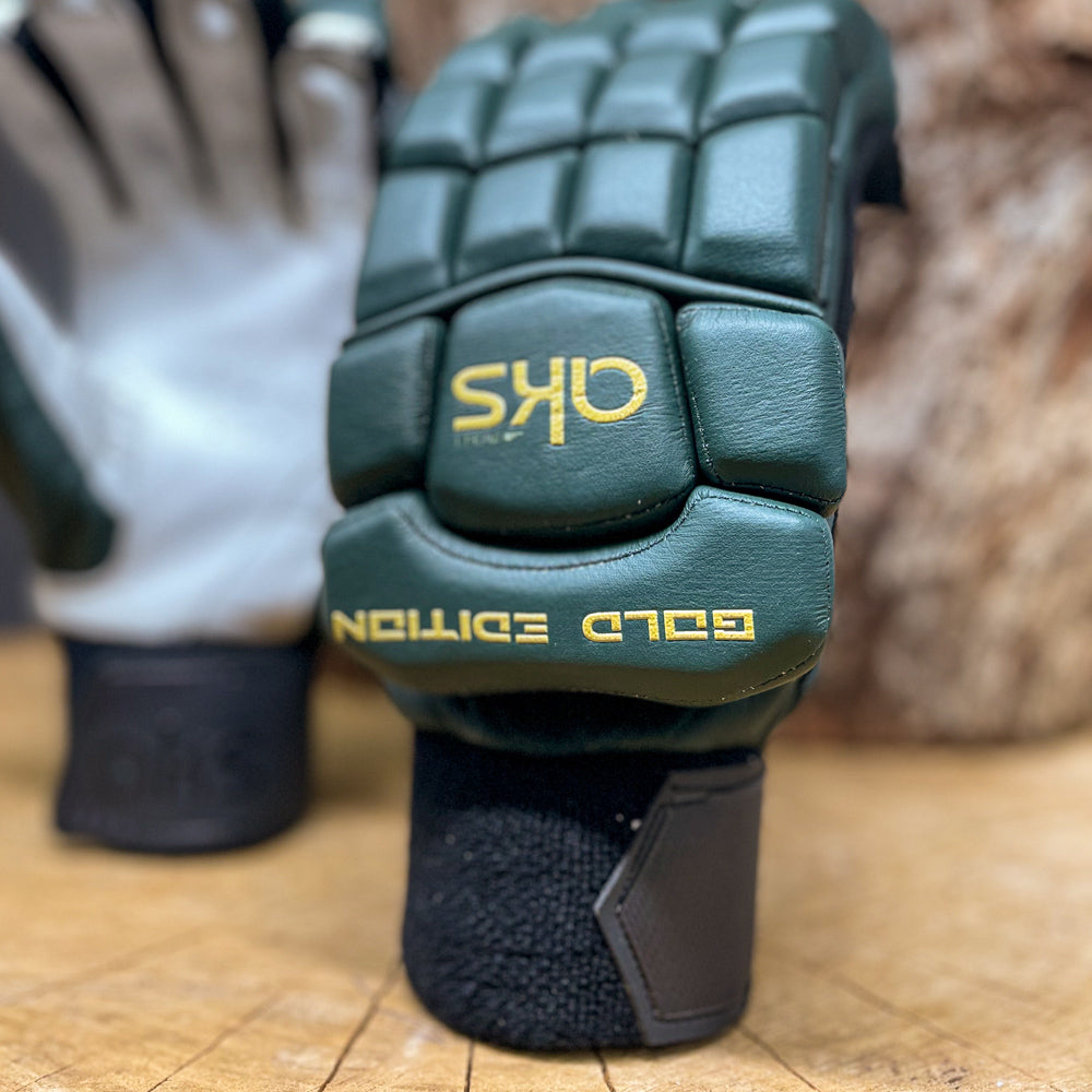 AKS GOLD EDITION BATTING GLOVES BOTTLE GREEN