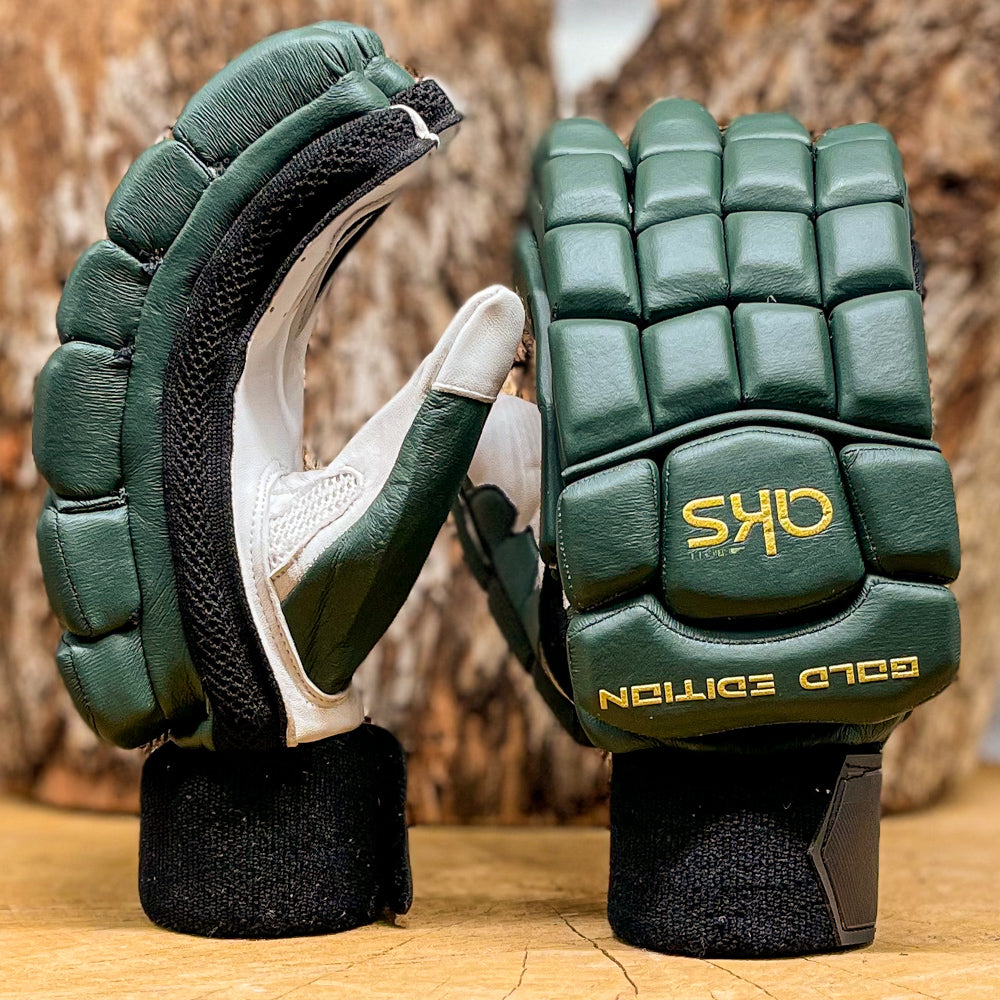 AKS GOLD EDITION BATTING GLOVES BOTTLE GREEN