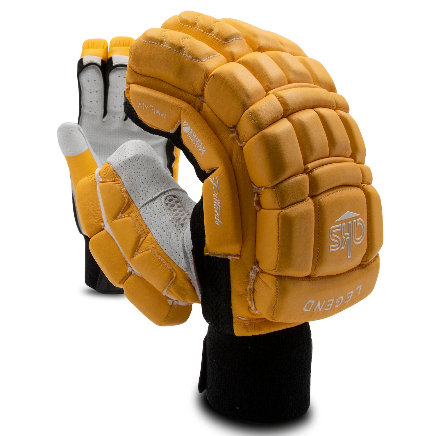 AKS LEGEND BATTING GLOVES GOLD YELLOW